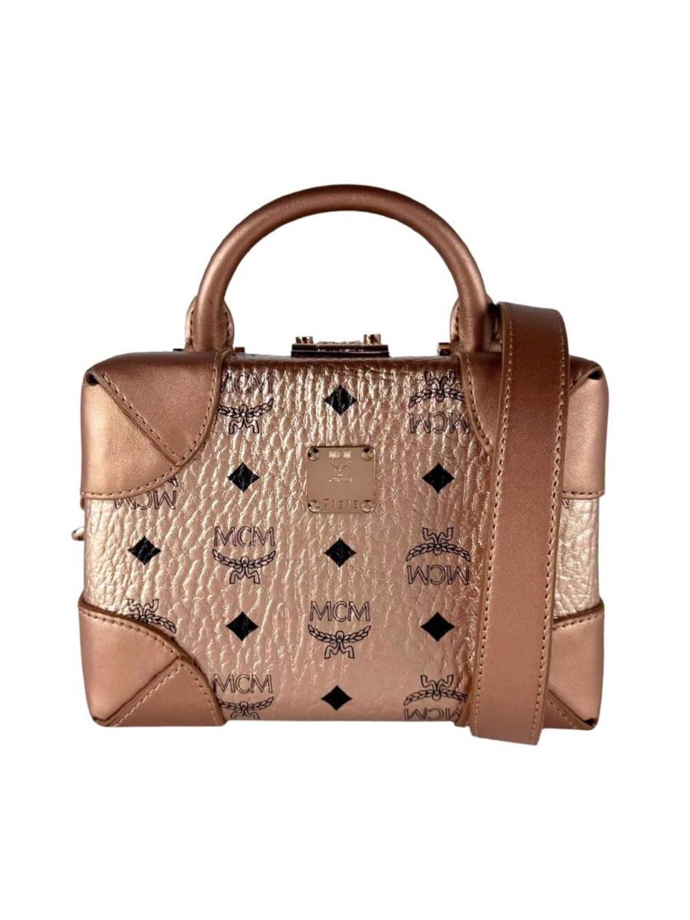 Auth Mcm Shoulder Bag Metallic Pink #327711M38B